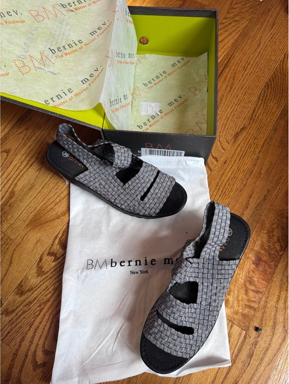 Bernie Mev. Grey Wedges View 3